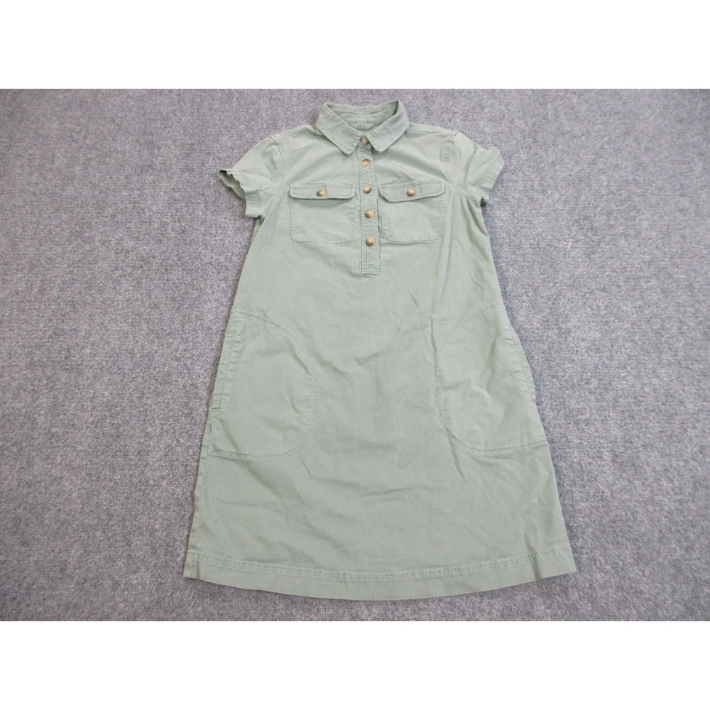 Vineyard Vines Dress Womens 0 Green Short Sleeve Shirt Dress Pockets 2Q2069